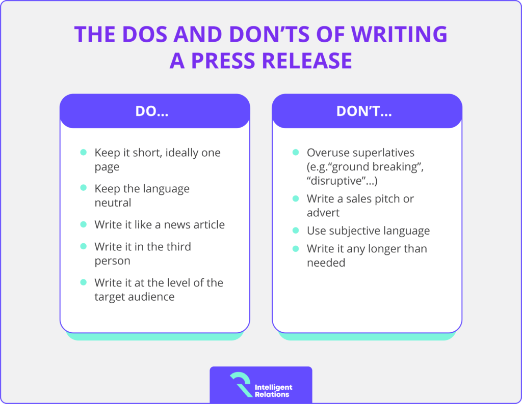 Dos and don'ts of writing a press release