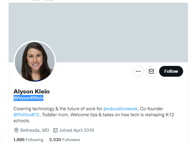 Alyson Klein Twitter Profile Screenshot
