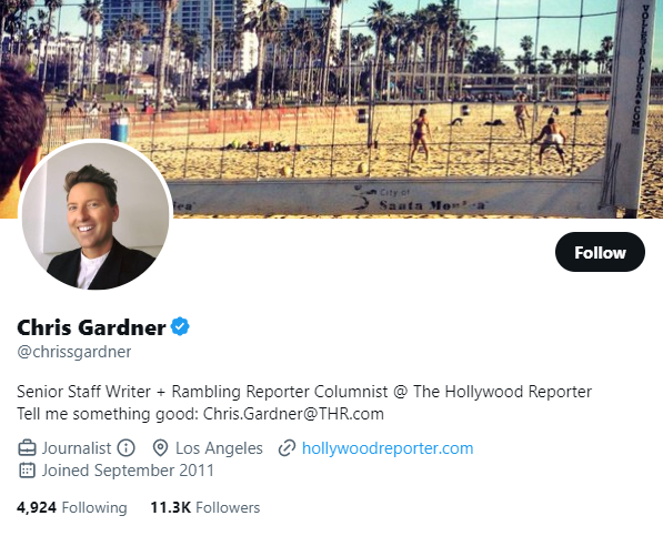 Chris Gardner Twitter Profile Screenshot