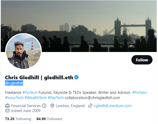 Chris Gledhill Twitter Profile Screenshot