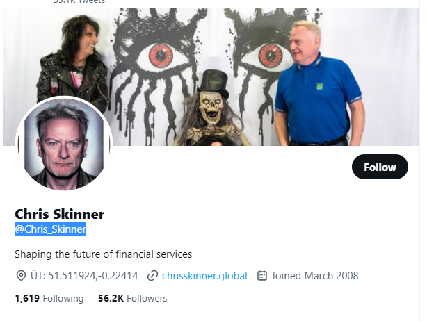 Chris Skinner Twitter Profile Screenshot