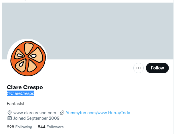 Clare Crespo Twitter Profile Screenshot