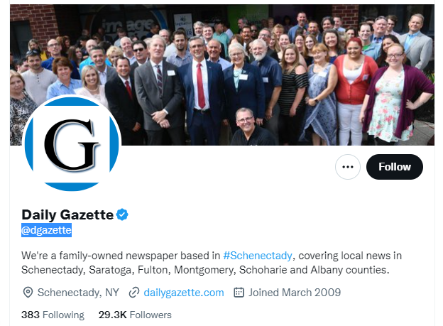Daily Gazette Twitter Profile Screenshot
