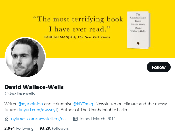 David Wallace-Wells Twitter Profile Screenshot
