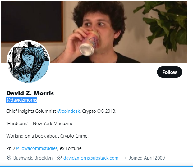 David Z. Morris Twitter Profile Screenshot