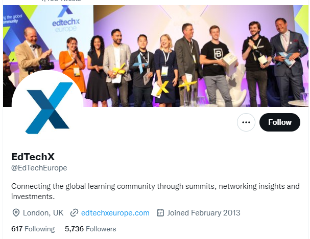 EdTechXGlobal Twitter Profile Screenshot