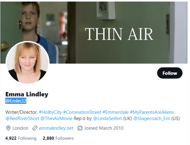 Emma Lindley Twitter Profile Screenshot