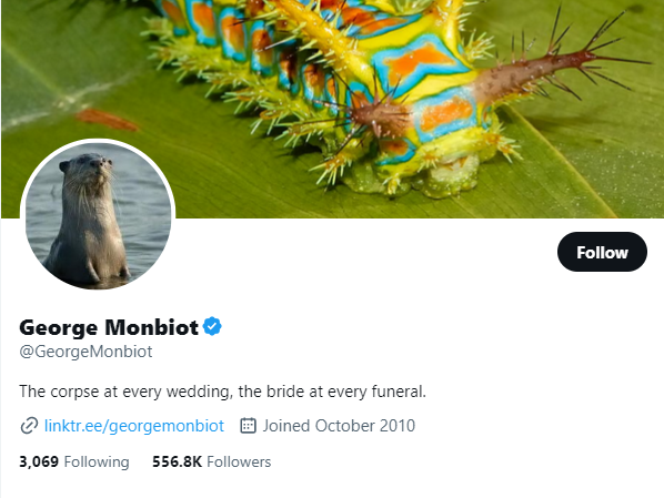 George Monbiot Twitter Profile Screenshot