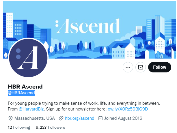 HBR Ascend Twitter Profile Screenshot