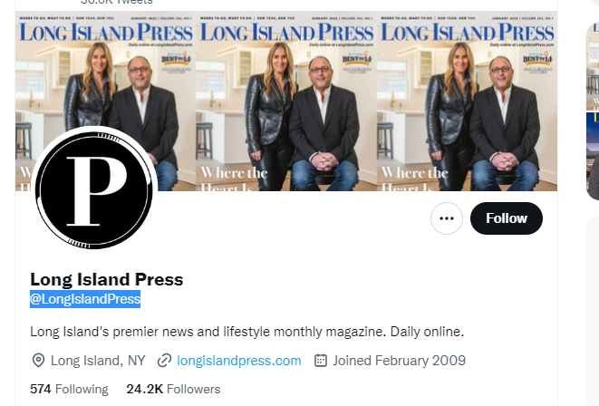 Long Island Press  Twitter Profile Screenshot