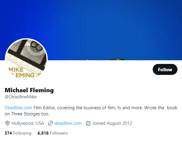 Michael Fleming Twitter Profile Screenshot