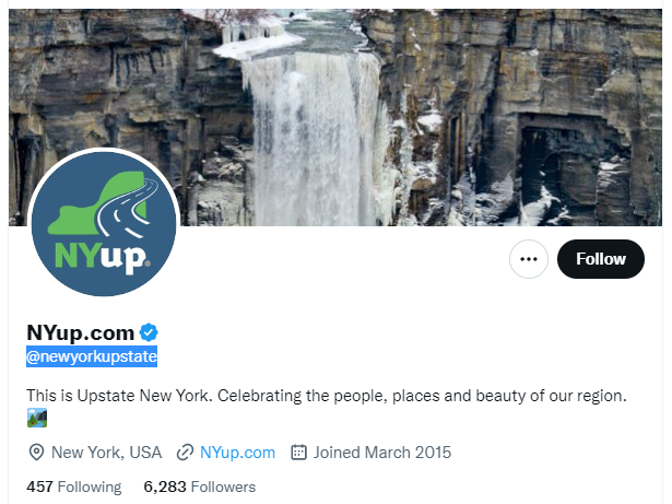 New York Upstate Twitter Profile Screenshot