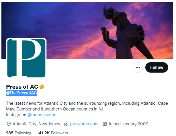 Press of AC Twitter Profile Screenshot