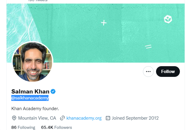 Sal Khan Twitter Profile Screenshot
