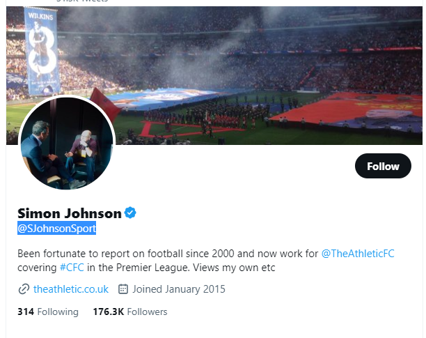 Simon Johnson Twitter Profile Screenshot