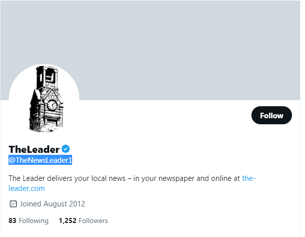 The Corning Leader Twitter Profile Screenshot