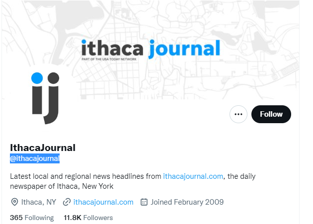 The Ithaca Journal Twitter Profile Screenshot