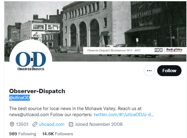 The Observer-Dispatch Twitter Profile Screenshot