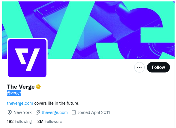 The Verge Twitter Profile Screenshot