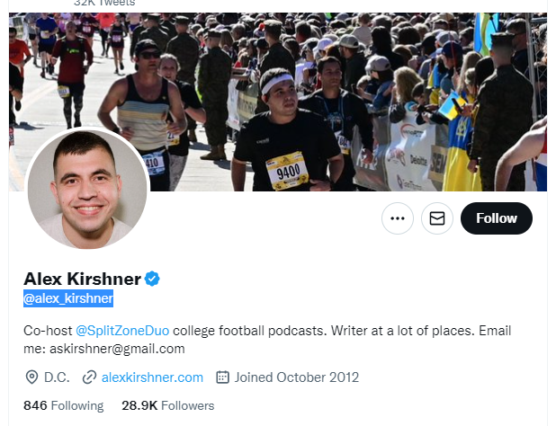alex kirshner twitter profile screenshot