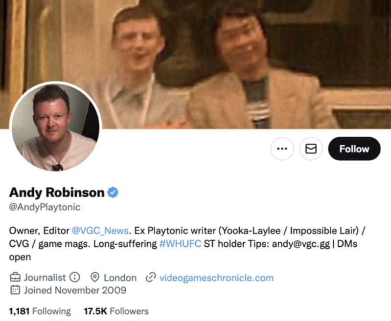 andy robinson twitter profile screenshot