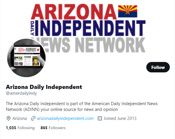 arizona daily independent twitter profile screenshot