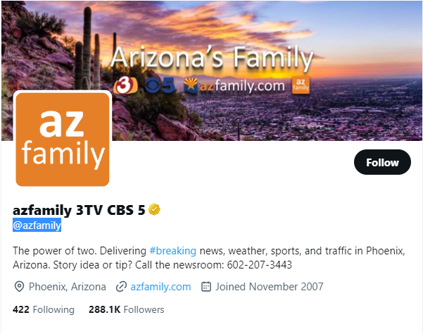 azfamily twitter profile screenshot