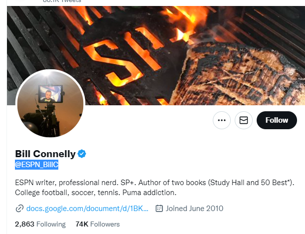 bill connelly twitter profile screenshot