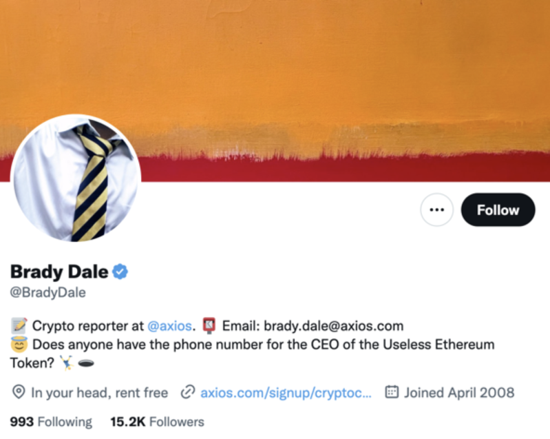 brady dale twitter profile screenshot