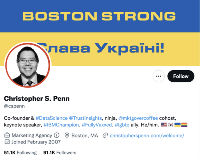 christopher penn twitter profile screenshot