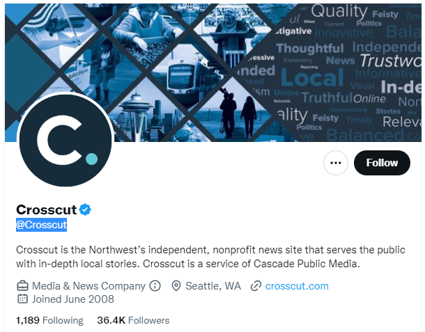 crosscut twitter profile screenshot