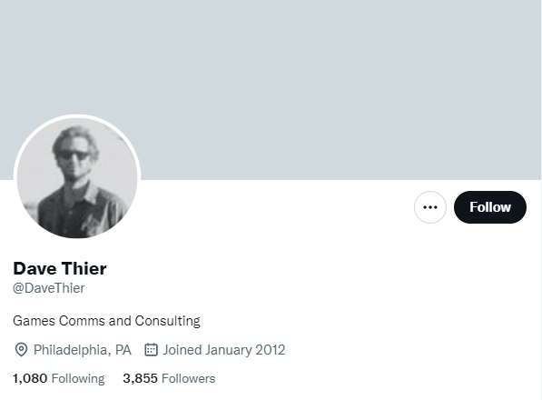 dave thier twitter profile screenshot