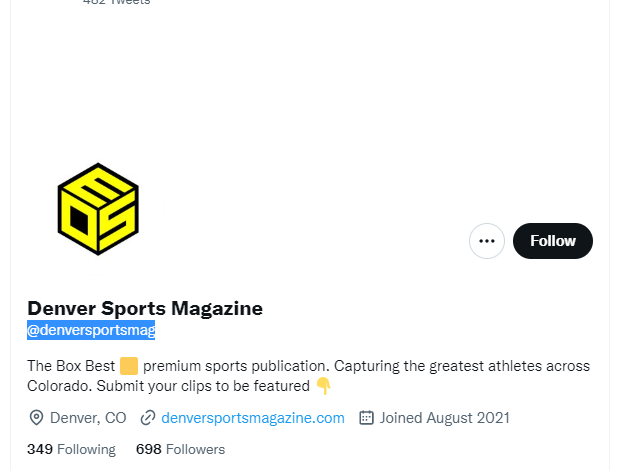 denver sports magazine twitter profile screenshot