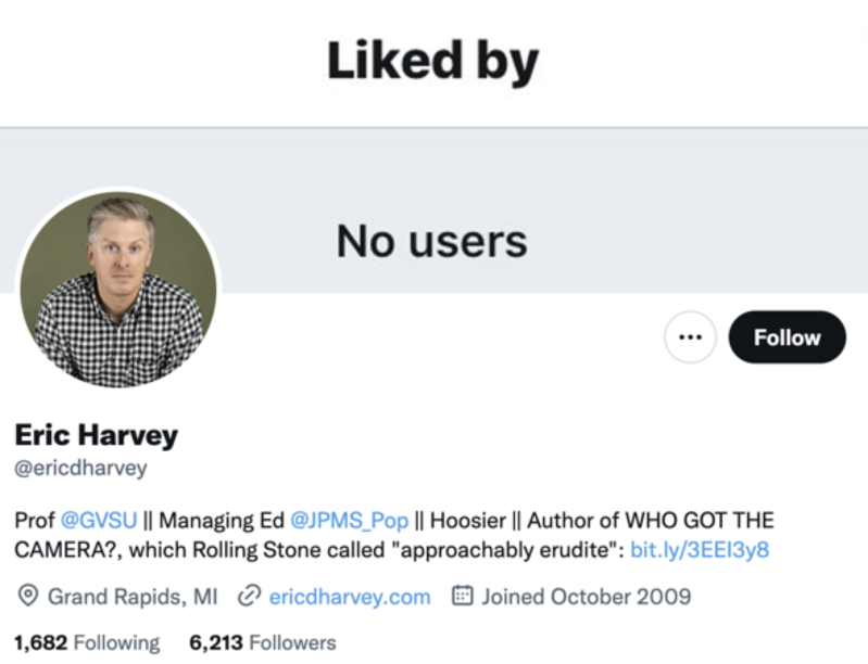 eric harvey twitter profile screenshot
