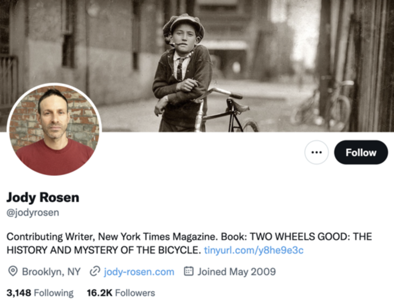 jody rosen twitter profile screenshot