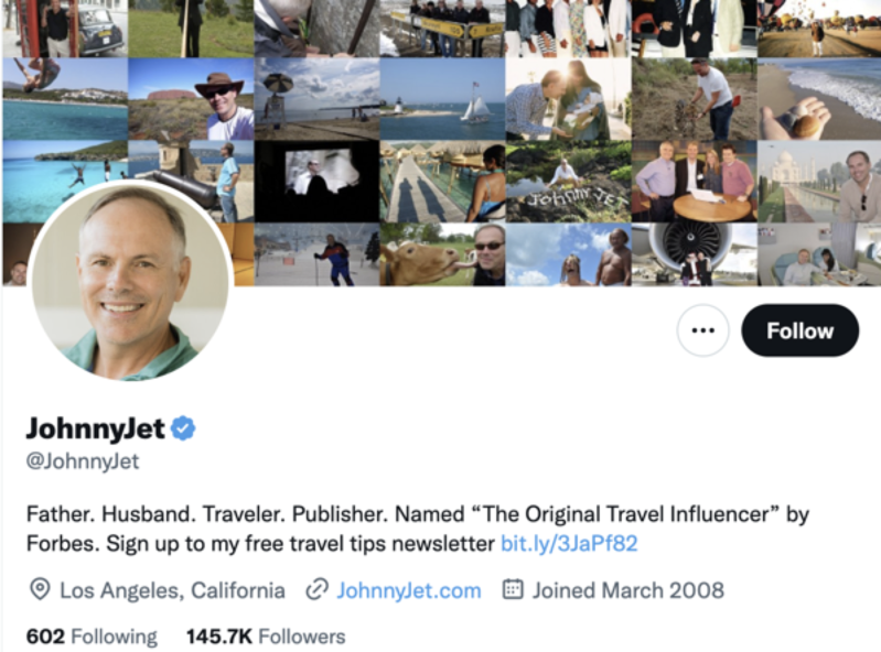 johnny jet twitter profile screenshot