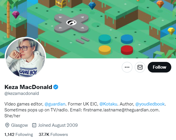 keza macdonald twitter profile screenshot