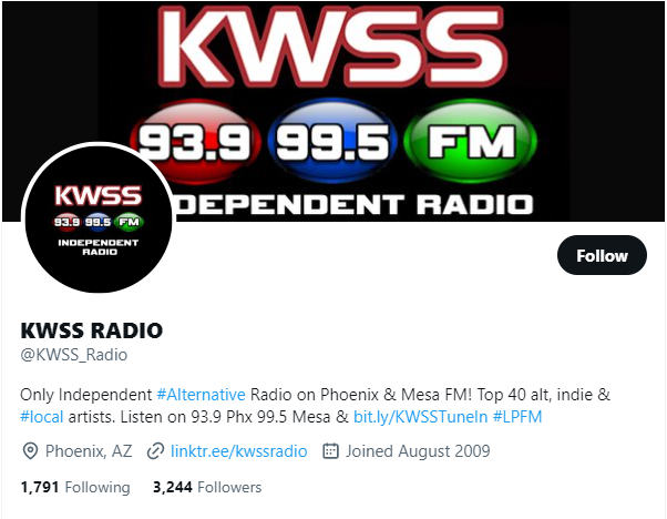 kwss twitter profile screenshot