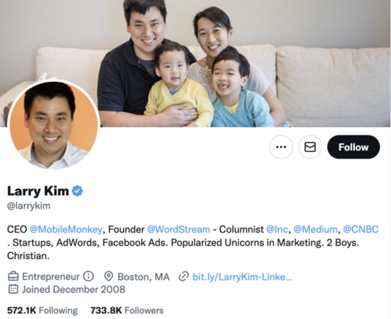 larry kim twitter profile screenshot