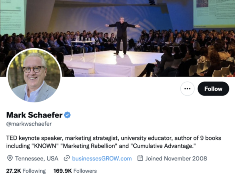 mark schaefer twitter profile screenshot