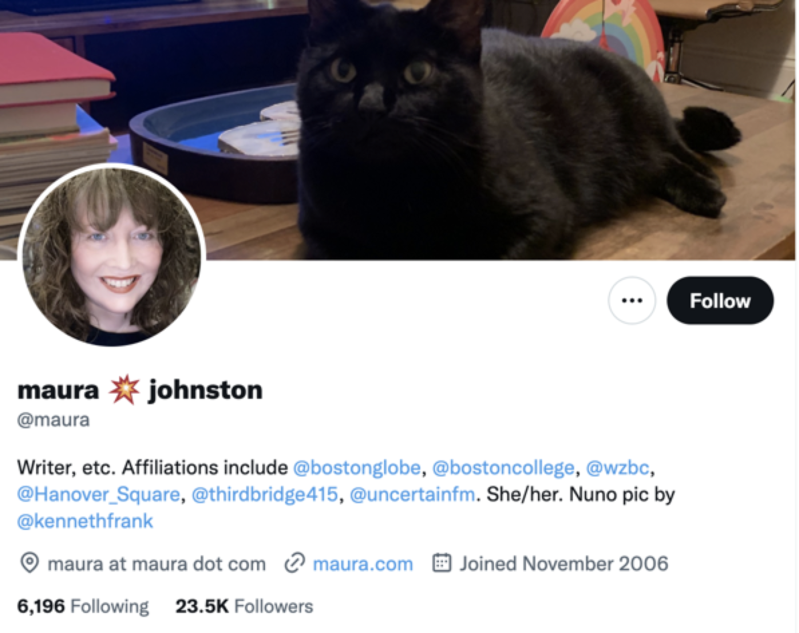 maura johnston twitter profile screenshot