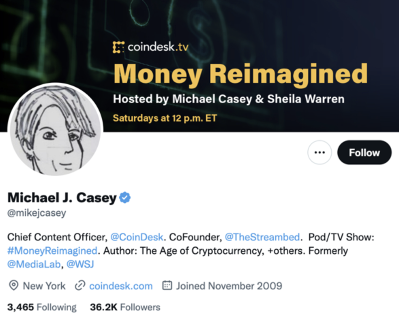 michael casey twitter profile screenshot