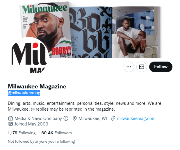 milwaukee magazine twitter profile screenshot