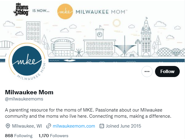 milwaukee mom twitter profile screenshot