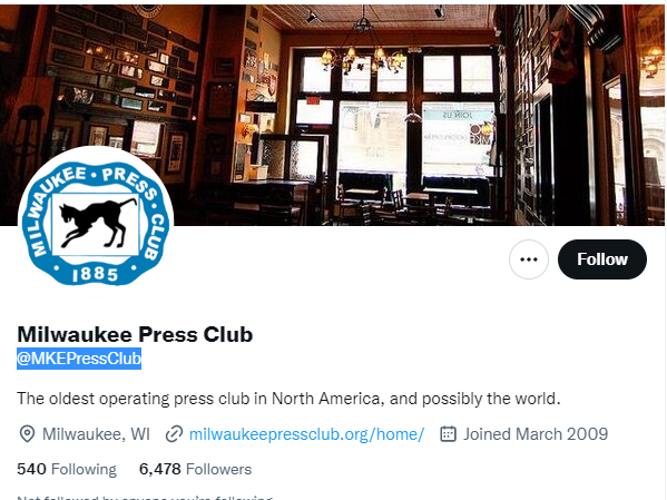 milwaukee press club twitter profile screenshot