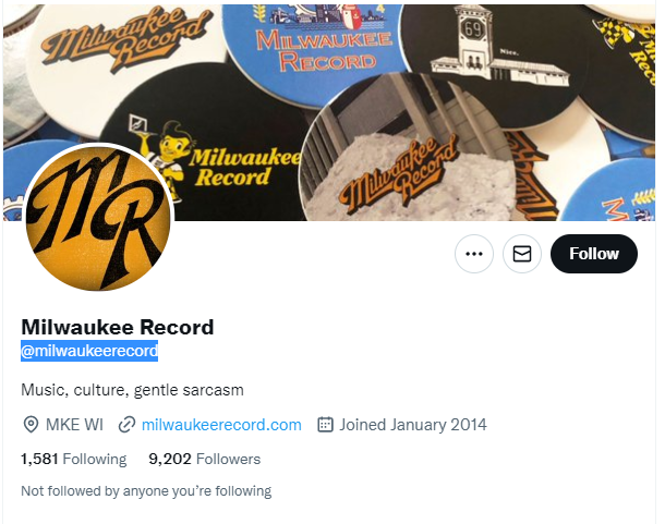 milwaukee record twitter profile screenshot