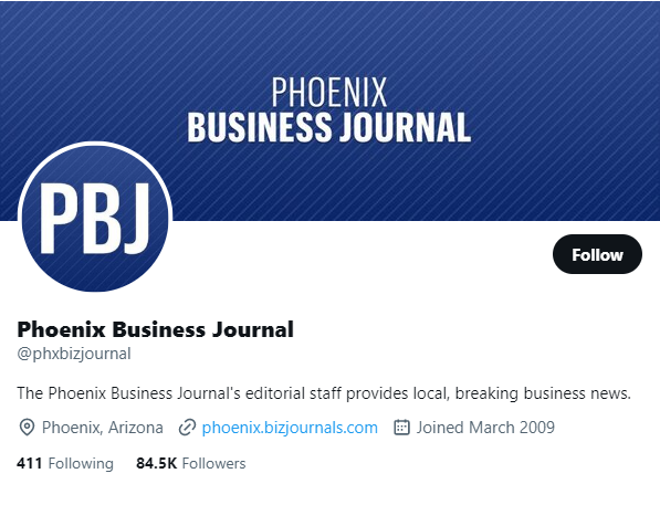 phoenix business journal twitter profile screenshot