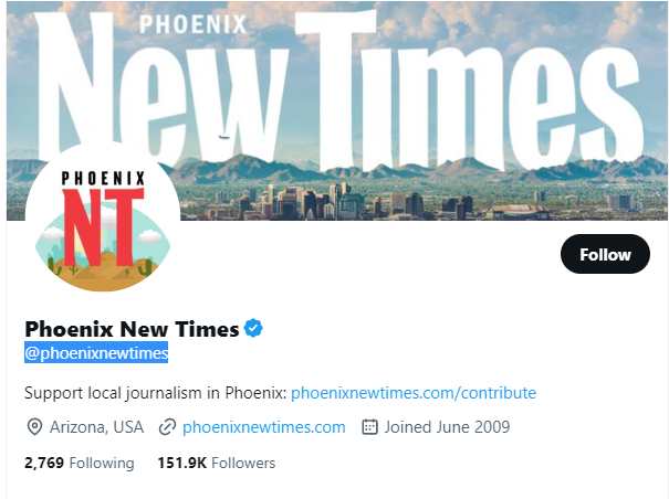 phonex new times twitter profile screenhot