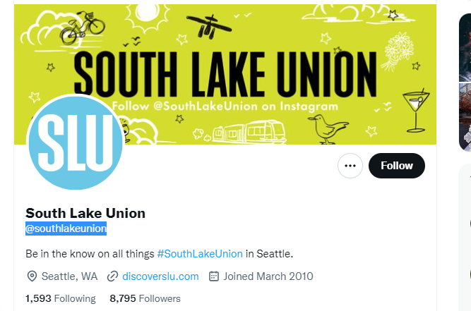south lake union twitter profile screenshot