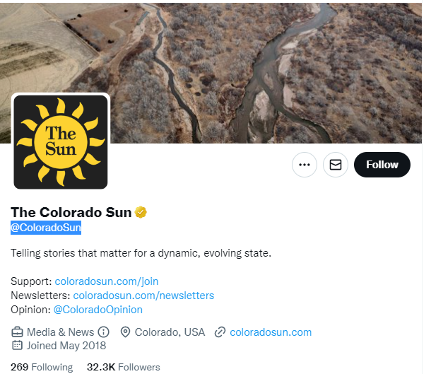 the colorado sun twitter profile screenshot